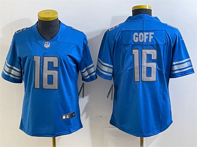 Women's Detroit Lions #16 Jared Goff Blue Vapor Limited Stitched Football Jersey(Run Smaller) Women's Detroit Lions #16 Jared Goff Blue Vapor Limited Stitched Football Jersey(Run Smaller)